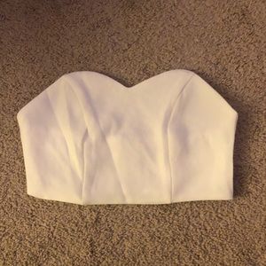 Showpo White Sweetheart Strapless Crop Top
